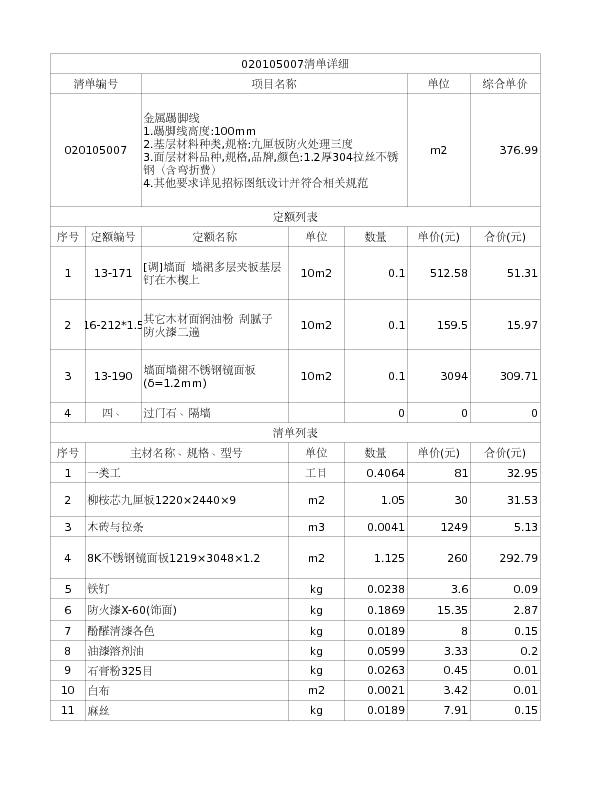 020105007  金属踢脚线