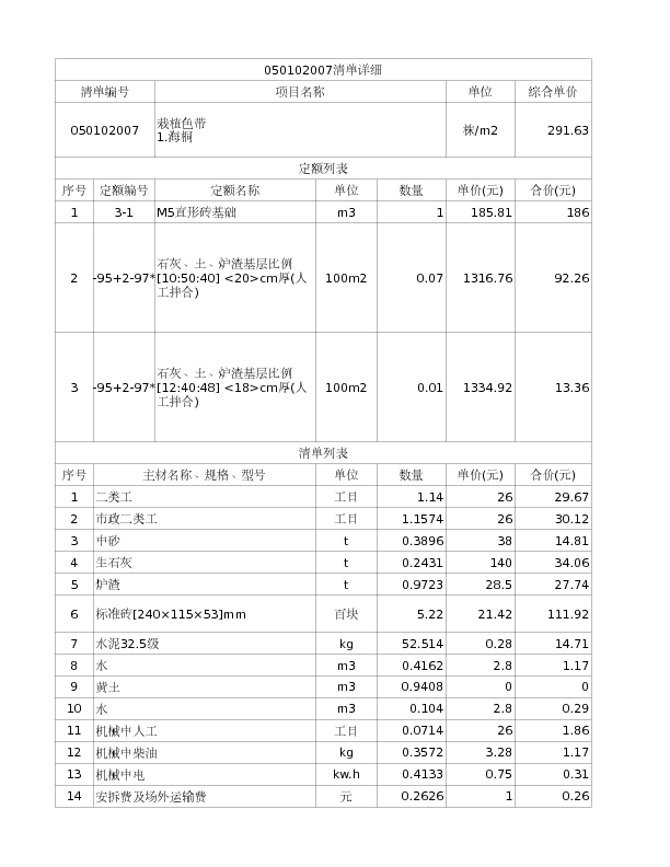 050102007  栽植色带