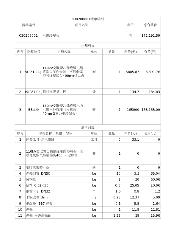 030208001  电缆终端头