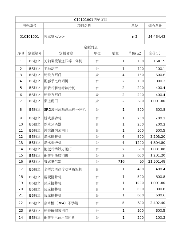 010101001  独立费</br>