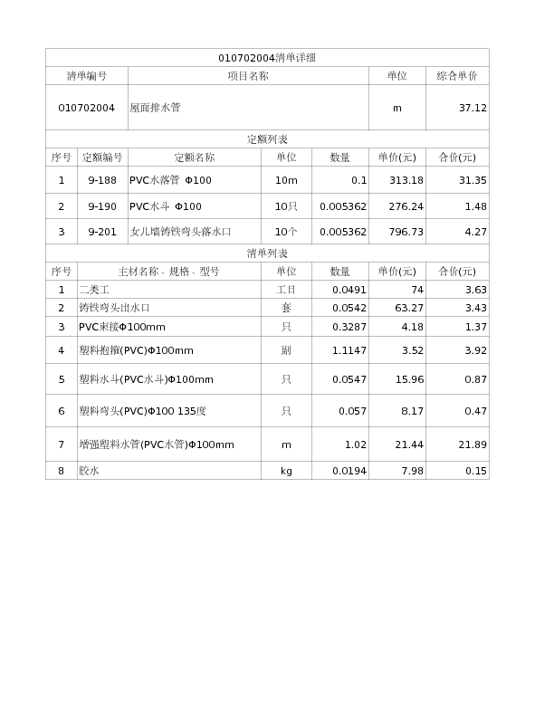 010702004  屋面排水管