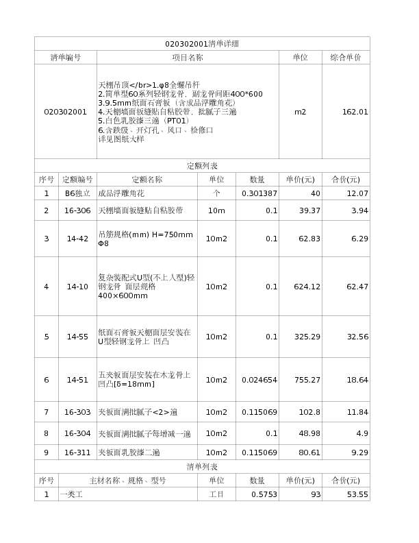020302001  天棚吊顶</br>1.φ8全螺吊杆