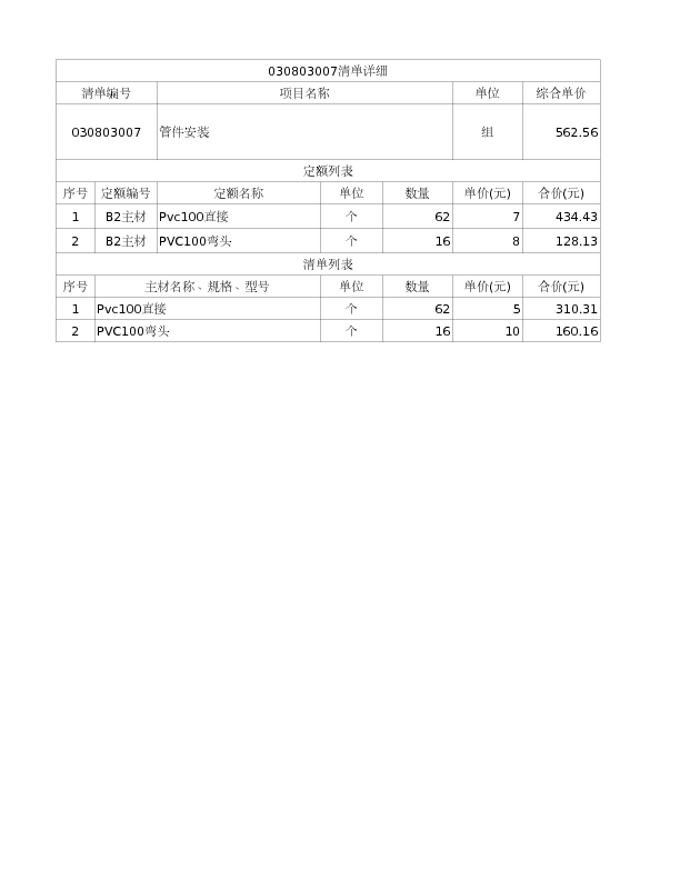 030803007  管件安装