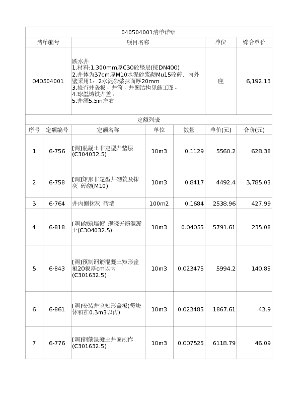040504001  跌水井
