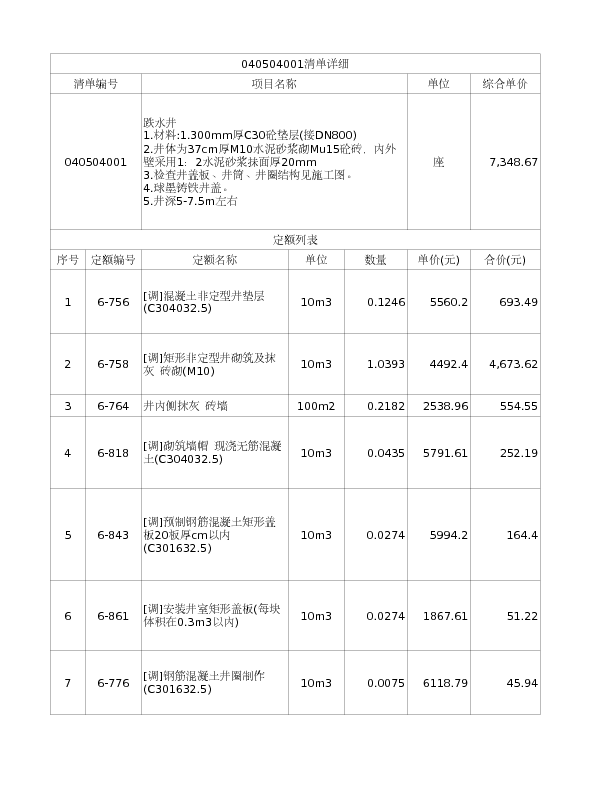 040504001  跌水井