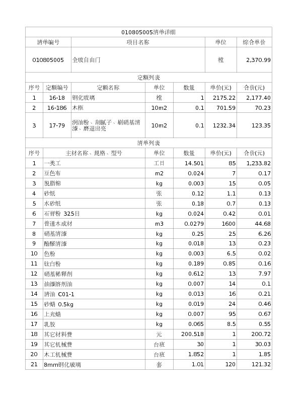 010805005  全玻自由门