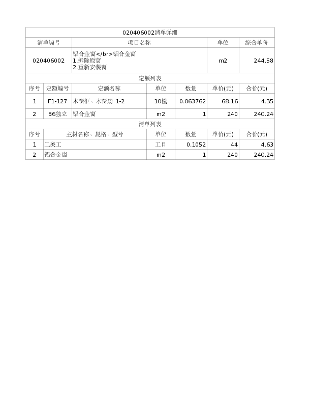 020406002  铝合金窗