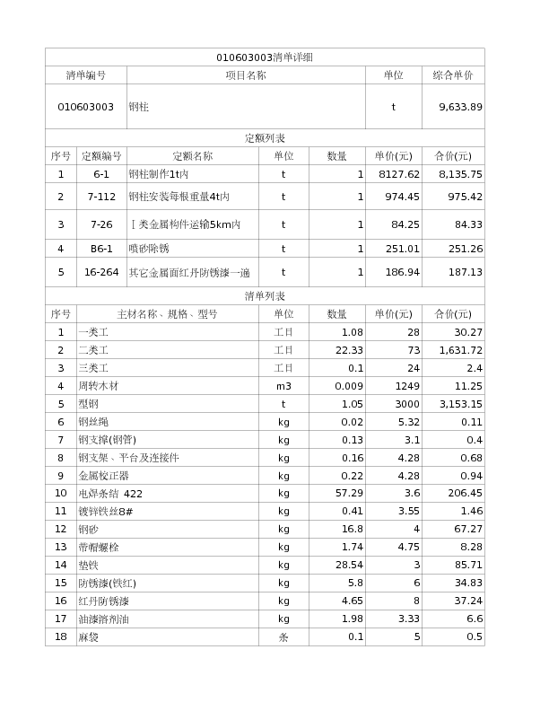 010603003  钢柱