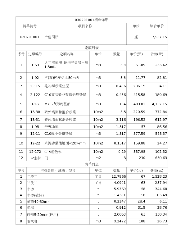 030201001  土建围栏