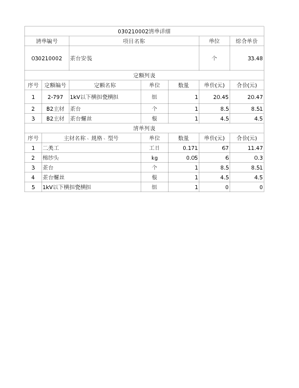 030210002  茶台安装