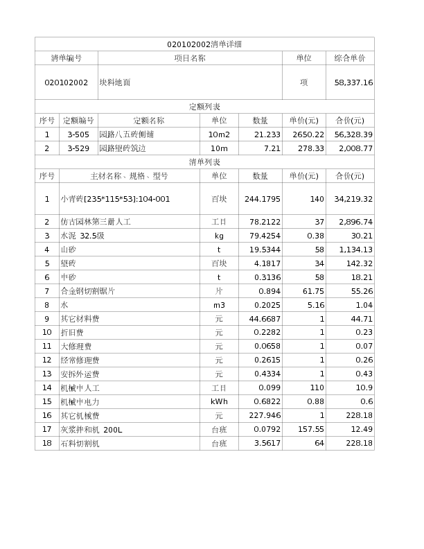 020102002  块料地面