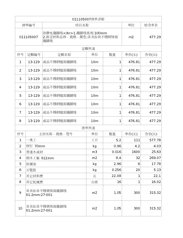 011105007  防静电踢脚线</br>1.踢脚线高度:100mm
