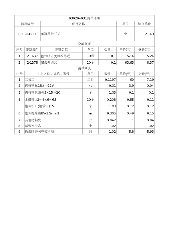 030204031  单联单控开关