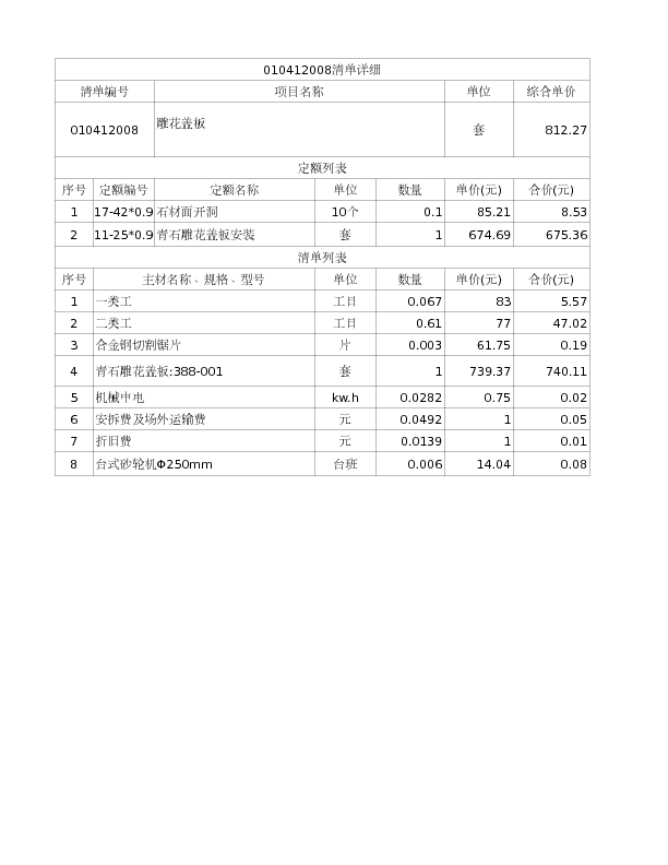 010412008  雕花盖板
