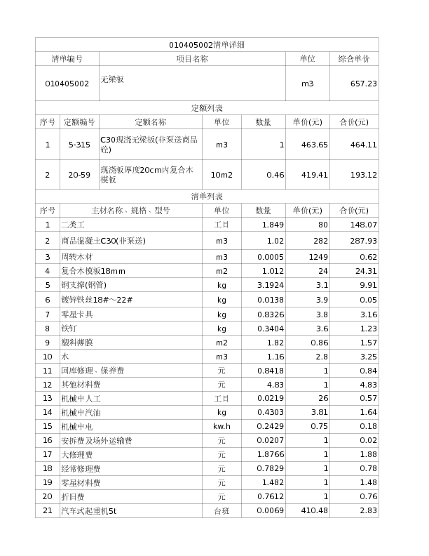 010405002  无梁板