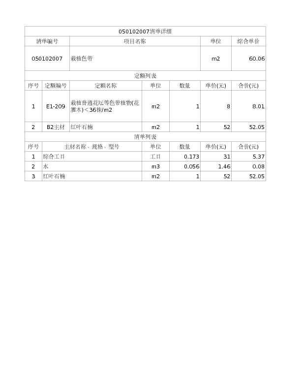 050102007  栽植色带