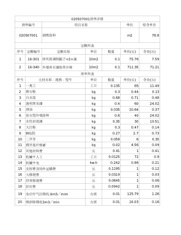 020507001  刷喷涂料