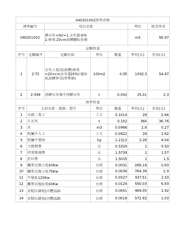 040201002  掺石灰</br>1.含灰量:6%