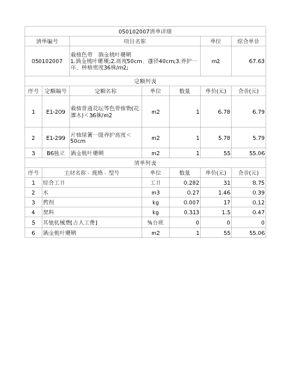 050102007  栽植色带  洒金桃叶珊瑚