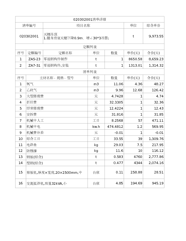 020302001  天棚吊顶