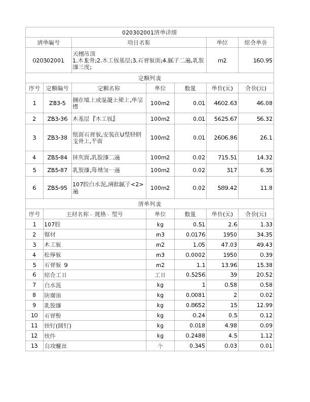 020302001  天棚吊顶