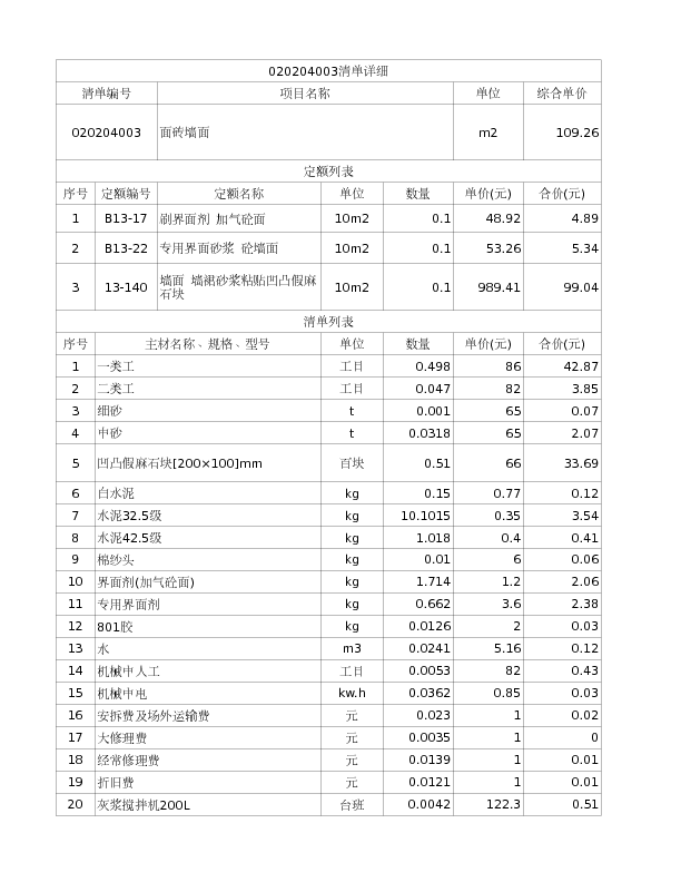 020204003  面砖墙面