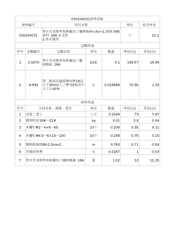 030204031  带开关双联单相两极加三极暗插座</br>1.规格:V86系列 16A 安全型
