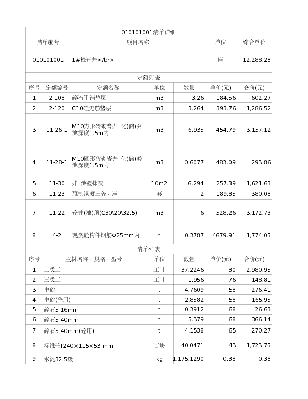 010101001  1#检查井</br>