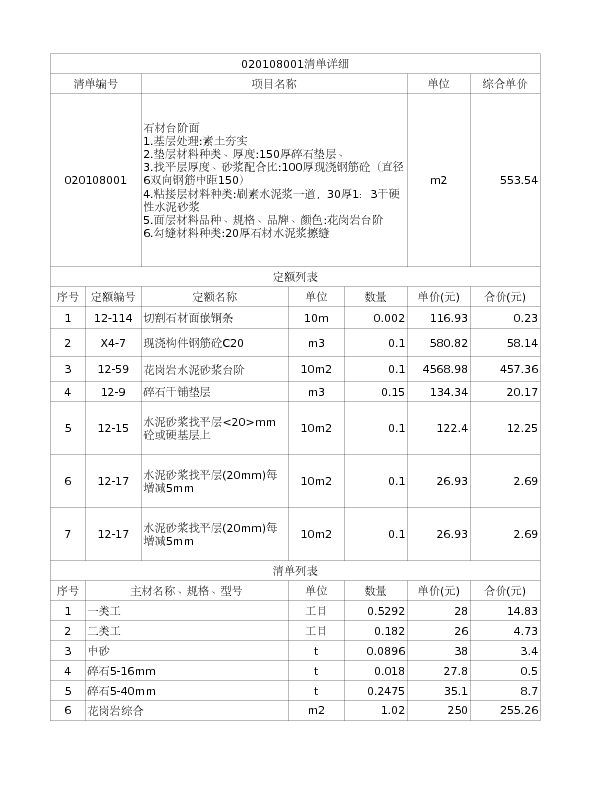 020108001  石材台阶面