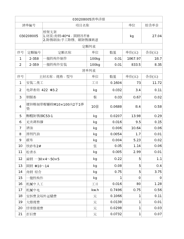 030208005  桥架支架