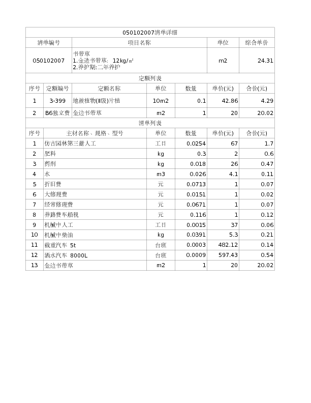 050102007  书带草