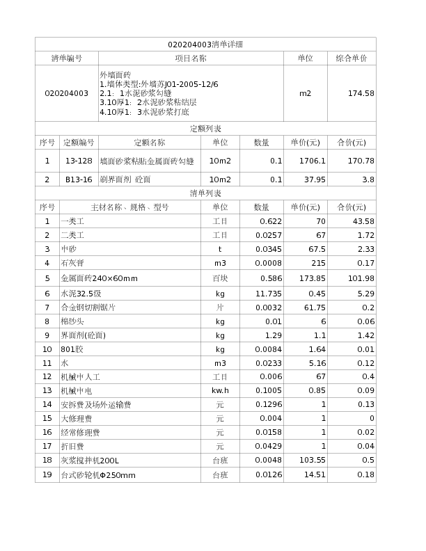 020204003  外墙面砖