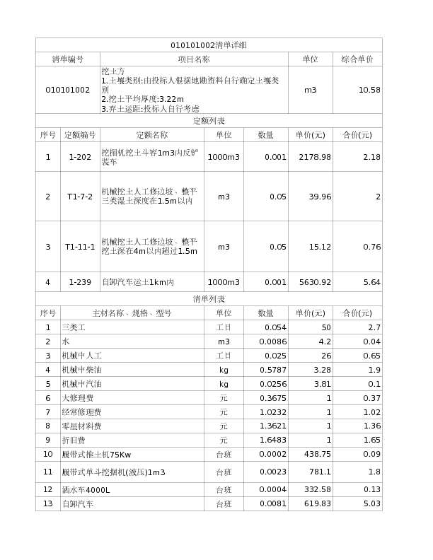 010101002  挖土方
