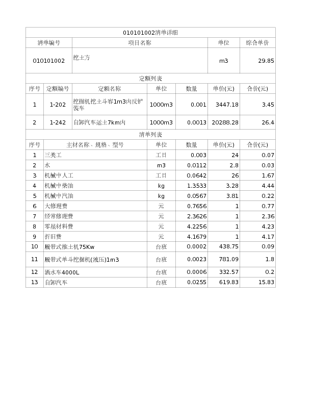010101002  挖土方