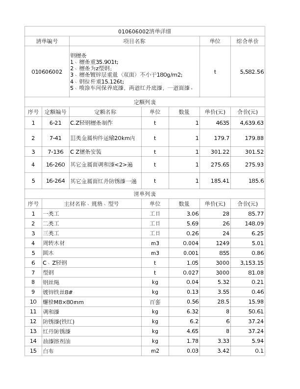 010606002  钢檩条