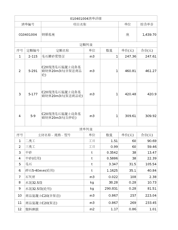 010401004  钢梯基座