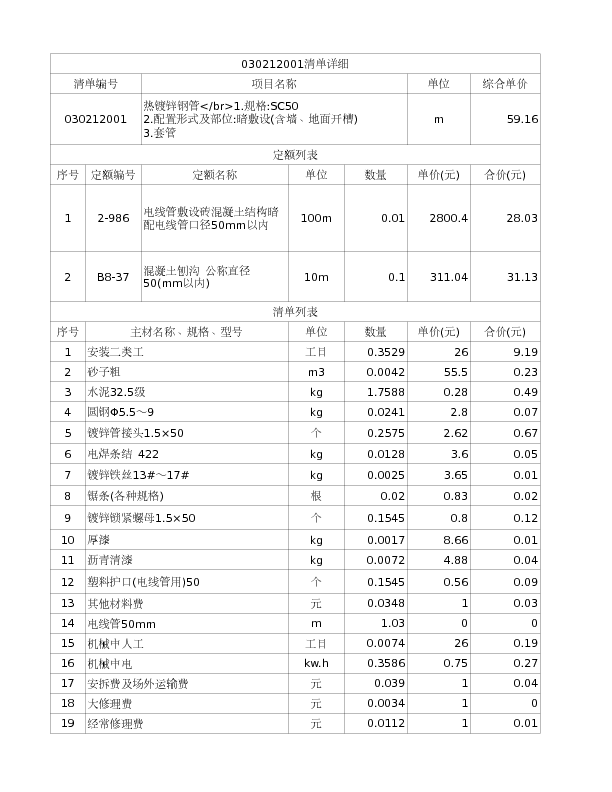 030212001  热镀锌钢管</br>1.规格:SC50