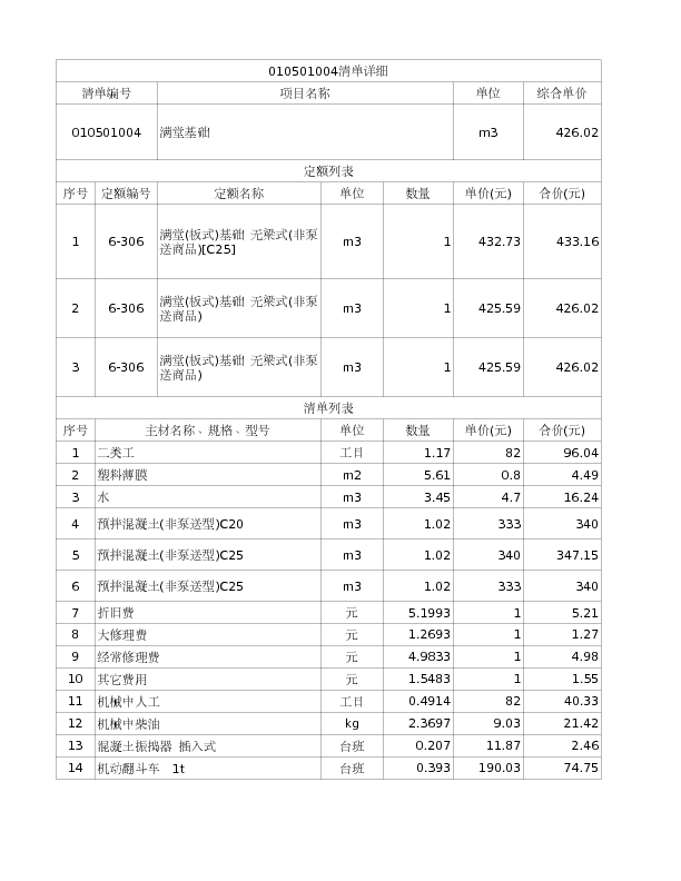 010501004  满堂基础