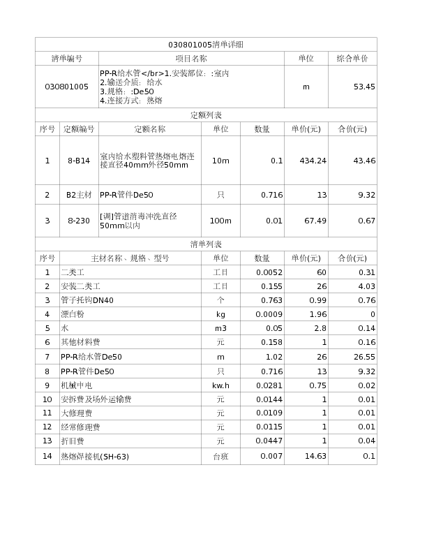 030801005  PP-R给水管