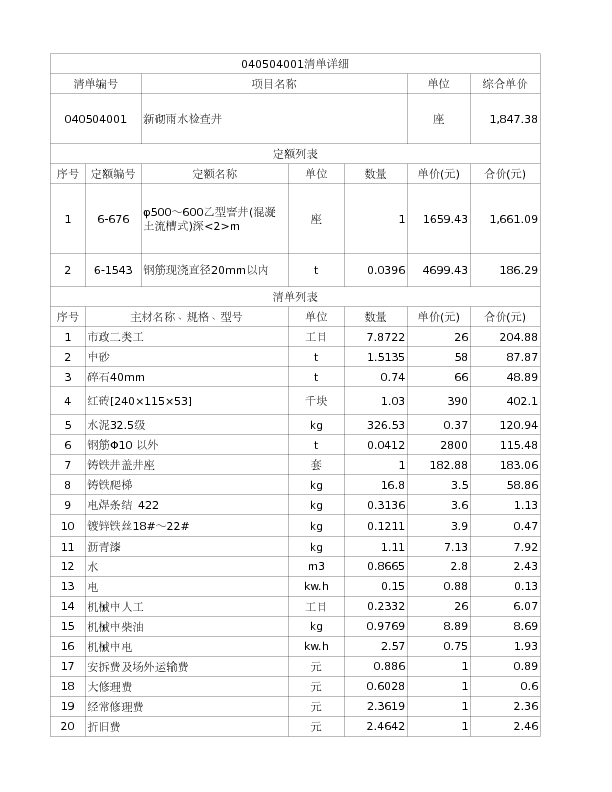 040504001  新砌雨水检查井