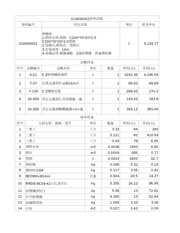 010606002  钢檩条