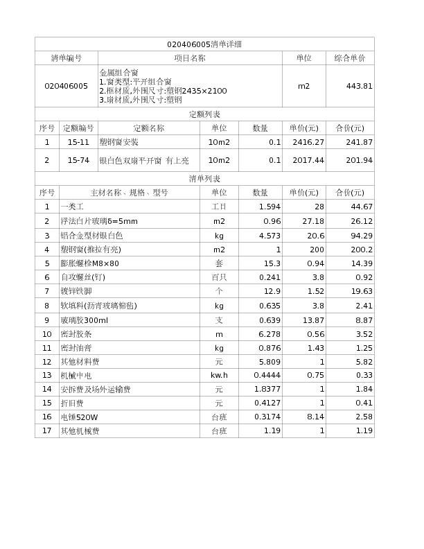 020406005  金属组合窗
