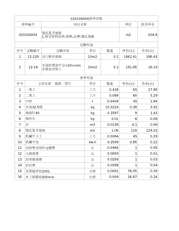 020104004  强化复合地板