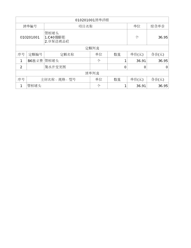 010201001  管桩堵头