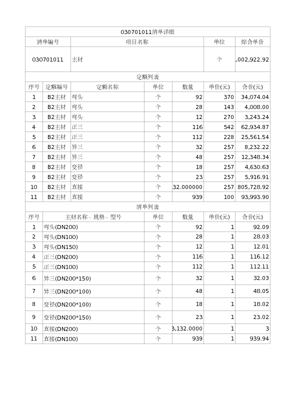 030701011  主材