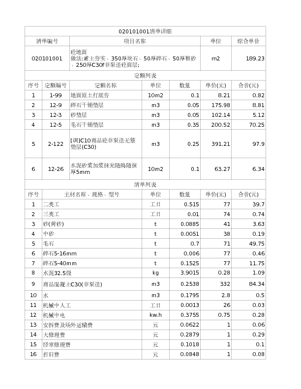 020101001  砼地面