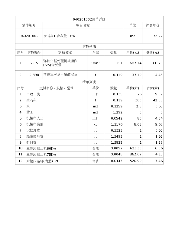 040201002  掺石灰1.含灰量：6%