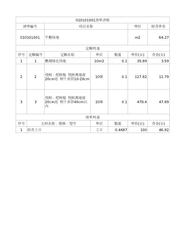 010101001  平整场地