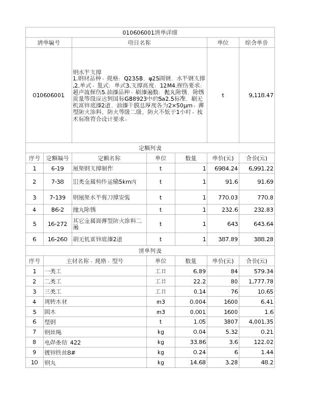 010606001  钢水平支撑