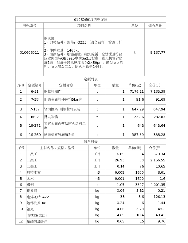 010606011  钢支架